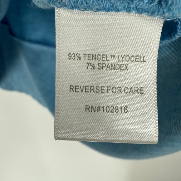 Garnet Hill Cowl-Neck Knit Tunic Women's Size L Blue Drop Shoulders Cozy Casual - Picture 8 of 10